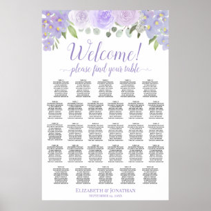 Affiche 28 Table Plan de Table Mariage Fleurs de Lavande