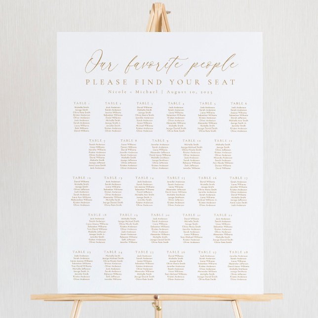 Affiche 28 Tables Plan de table de nos personnes préférées (Créateur téléchargé)