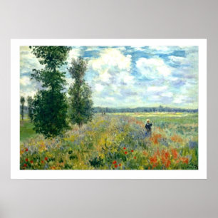 Affiche 28x20 de champ de pavot de Monet