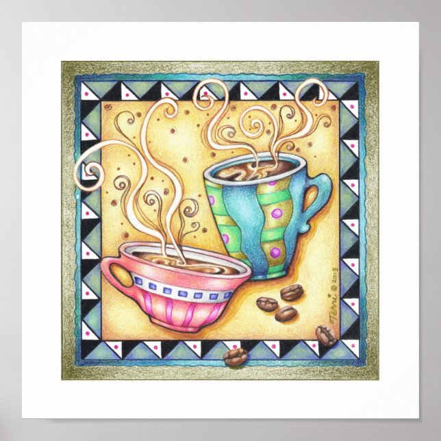 AFFICHE 28x28cm - COOL BEANS ! Art du café (Devant)