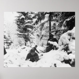 Affiche 290e régiment américain à la bataille de la Bulge