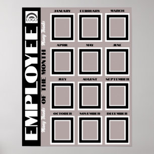 Affiche 2.5X3IN photo employé de l'affichage du mois