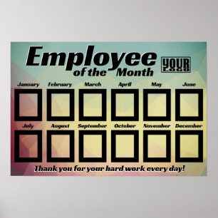 Affiche 2.5X3IN photo employé de l'affichage du mois