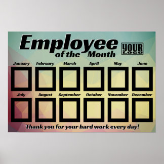 Affiche 2.5X3IN photo employé de l'affichage du mois