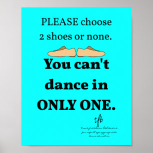 Affiche 2 Chaussures ou Aucun Cyan Dance Studio