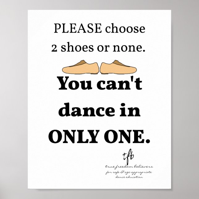 Affiche 2 Chaussures ou Aucun White Dance Studio (Devant)