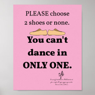Affiche 2 chaussures ou aucune Lt. Rose Danse Studio