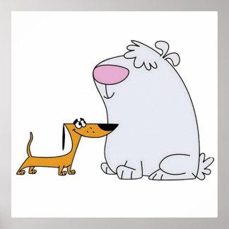 Affiche 2 Chiens Stupides