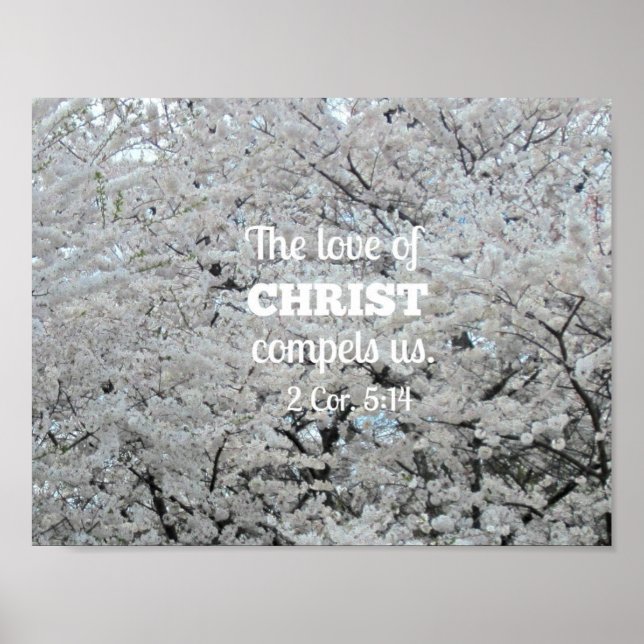 Affiche 2 Cor. 5:14 L'amour du Christ nous oblige. (Devant)
