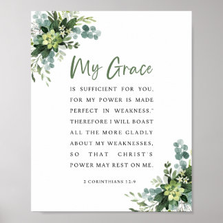 Affiche 2 Corinthians 12:9 My grace is sufficient for you