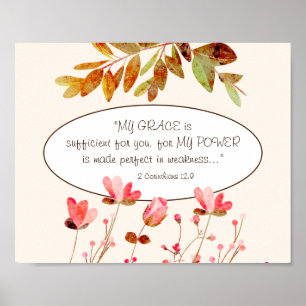 Affiche 2 Corinthians 12:9 My GRACE is sufficient for you