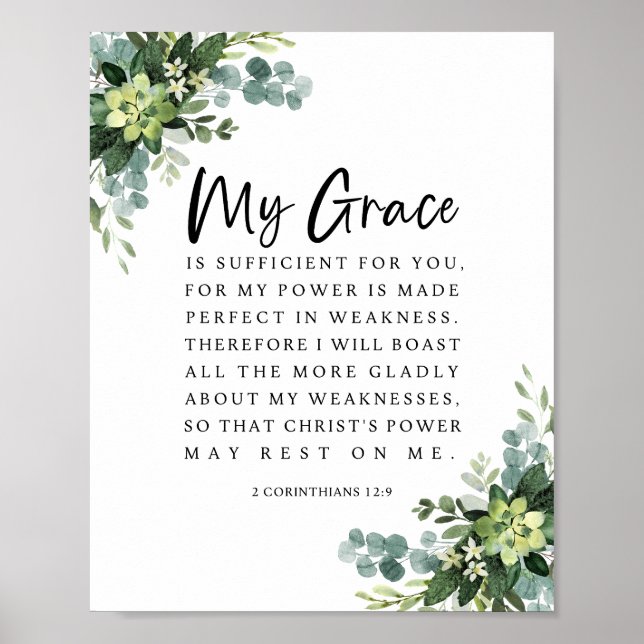 Affiche 2 Corinthiens 12:9 Ma grâce vous suffit (Devant)