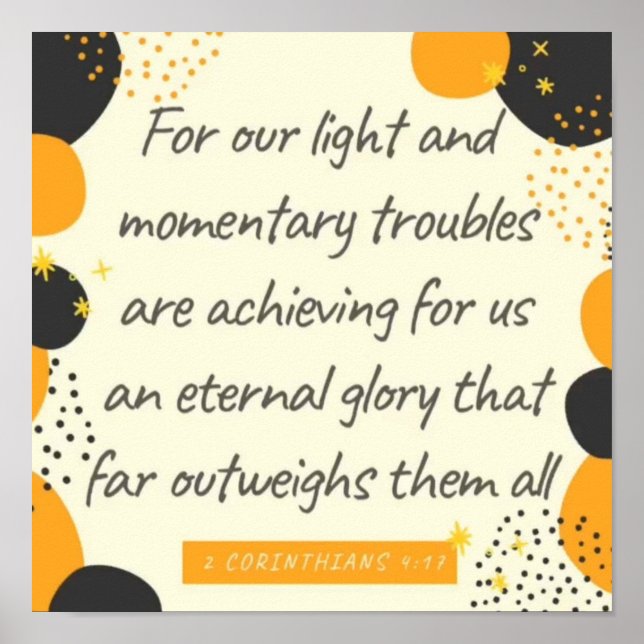 Affiche 2 Corinthiens 4:17 Gloire éternelle (Devant)