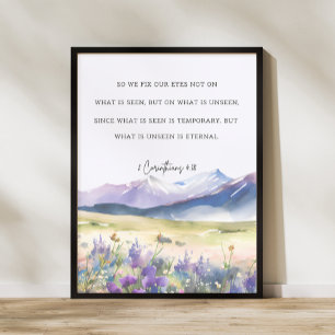 Affiche 2 Corinthiens 4:18, Bible Verse Mur Art