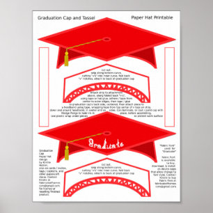 Affiche 2 Diplôme d'études Cap rouge Casquettes en papier
