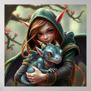 Affiche #2 Elfe et bébé dragon