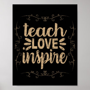 Affiche 2- Enseigner L'Amour Inspirer Chemise, Retro Ensei