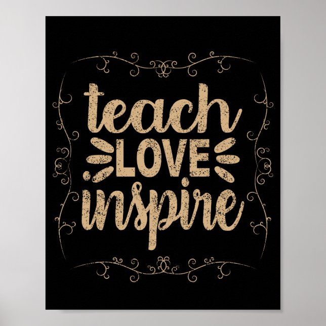 Affiche 2- Enseigner L'Amour Inspirer Chemise, Retro Ensei (Devant)
