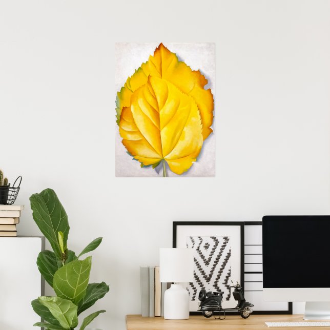 Affiche 2 Feuilles jaunes | Georgia O'Keeffe | (Bureau à domicile)