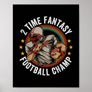 Affiche 2 Heure Imaginaire Football Champ Ffl Gagnant Rétr