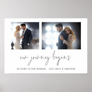Affiche 2 photos Notre Voyage Commence Noms Bienvenue Mari