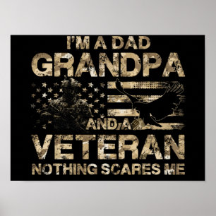 Affiche 2 T-shirt Vétéran américain Papy Vétéran Drapeau a