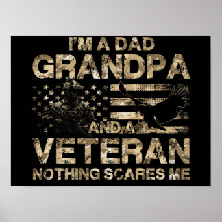 Affiche 2 T-shirt Vétéran américain Papy Vétéran Drapeau a