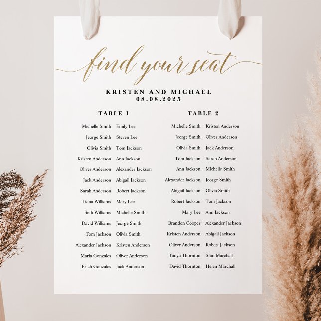 Affiche 2 Tables Longue Trouvez Votre Siège Graphique (Créateur téléchargé)