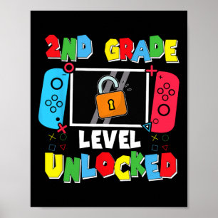 Affiche 2e année déverrouillée Retour à l'école Premier jo
