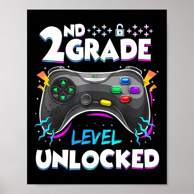 Affiche 2e année déverrouillée Retour à l'école Premier jo (Devant)