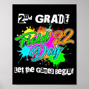 Affiche 2e année Field Day 2022 Laisser les Jeux Commencer