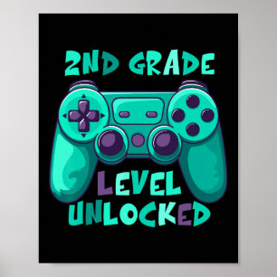 Affiche 2e année Garçons Gamer Niveau Ck À l'école Premier