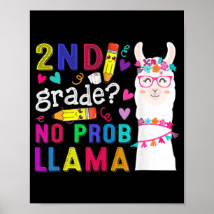 Affiche 2E Année Pas De Prob Llama Enseignant Retour À L'É