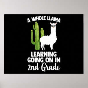 Affiche 2e Grade Teacher Kids Back To School Llam