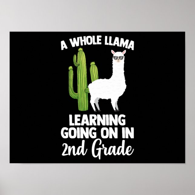 Affiche 2e Grade Teacher Kids Back To School Llam (Devant)