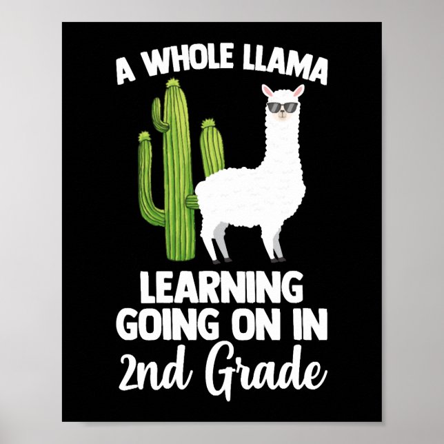 Affiche 2e Grade Teacher Kids Back To School Llam (Devant)