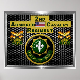 Affiche 2e Régiment de cavalerie blindée "toujours prêt"