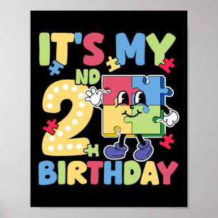 Affiche 2ème fête d'anniversaire d'autisme Autistique 2 an