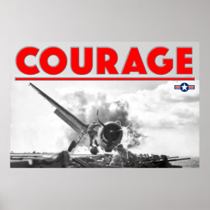 Affiche 2ÈME GUERRE MONDIALE COURAGE - F6F-3 Hellcat