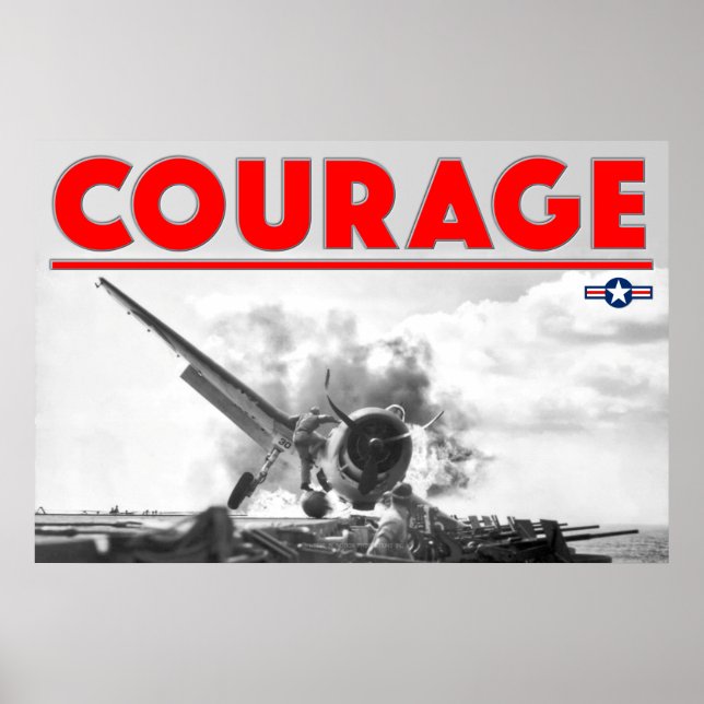 Affiche 2ÈME GUERRE MONDIALE COURAGE - F6F-3 Hellcat (Devant)