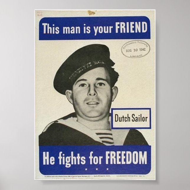 Affiche 2ÈME GUERRE MONDIALE Dutch Sailor a l'air DRUNK ! (Devant)