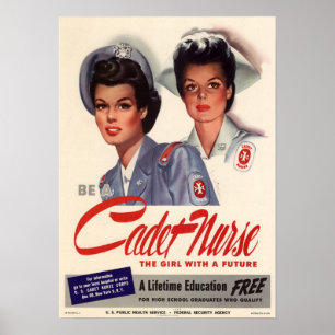 Affiche 2ÈME GUERRE MONDIALE Être Un Infirmier Cadet