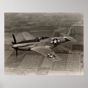Affiche 2ÈME GUERRE MONDIALE P-51 Mustang en vol