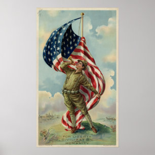 Affiche 2ÈME GUERRE MONDIALE pour la liberté, la civilisat