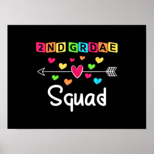 Affiche 2nd grade Teacher Shirts School Team Second Grade