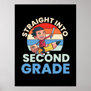Affiche 2nd Grade Teacher Straight Into Second Grade
