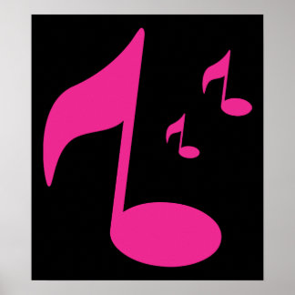 AFFICHE 3046450NOTES DE MUSIQUE ROSE FILLE SYMBOLES FUN PA