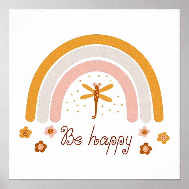 Affiche 30,5 x 30,5 cm - Rainbow Be Happy (Devant)
