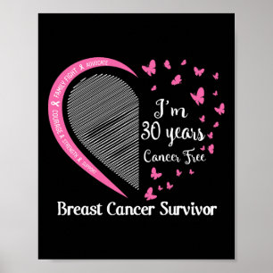 Affiche 30 ans Cancer Sans cancer du sein Cancer Survivant