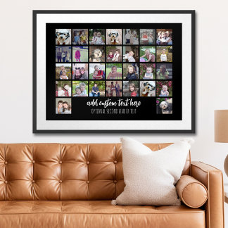 Affiche 30 Grille de collage photo - 2 Zones de texte - no